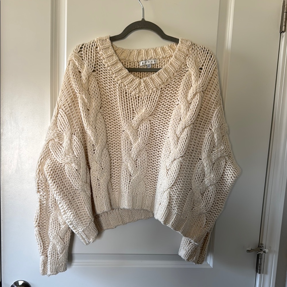 Chunky Knit Cream Sweater